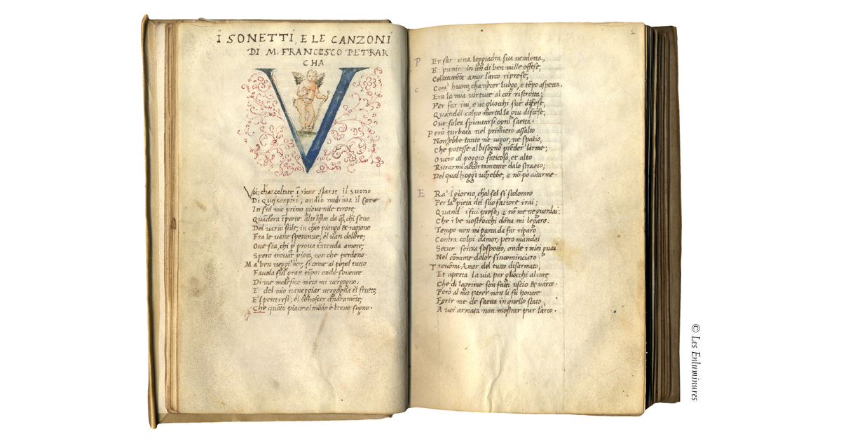 Petrarca Illuminated Manuscripts Canzoniere : Medieval Text