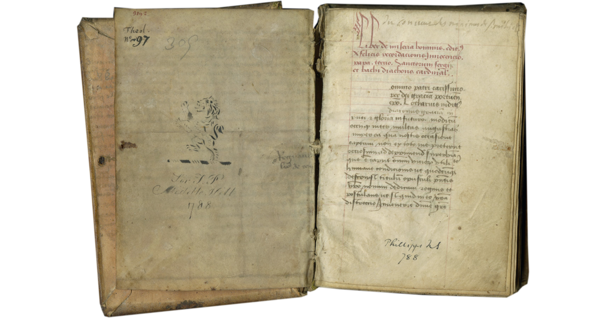 Innocent III Medieval Illuminated Manuscript : Medieval Text Manuscripts